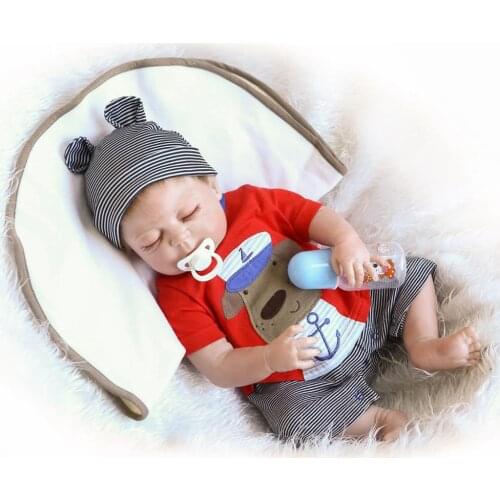 Hot 56CM baby Reborn Dolls Realistic newborn baby Doll soft full body silicone Doll lol doll Christmas Baby Boy Gift