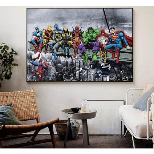 Marvel Avengers Superhero Paintings Canvas Painting Cuadros Funny Movie Poster and Print Wall Art Picture Kids Room Home Decor