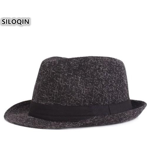SILOQIN New Autumn Winter Mens Fedoras Jazz Hats Simple Fashion Elegant Womens Sun Visor Hat Trend Hip Hop Cap For Men Women