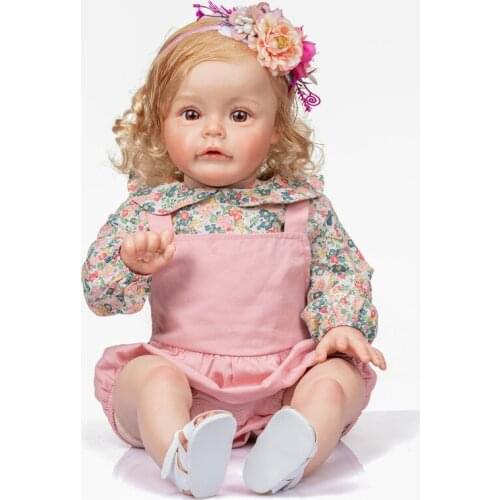 NPK 60CM Top Quality Reborn Toddler Princess Sue-sue Hand-Detailed Painting 3D Skin Tone Collectible Art Doll Gifts for Girls