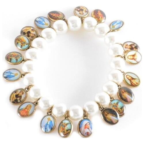 Wholesale Jewelry 2021 Trend Jesus Bracelet Virgin Mary Cross Exquisite Picture Christian Supplies Gifts Charms Bracelet NEW