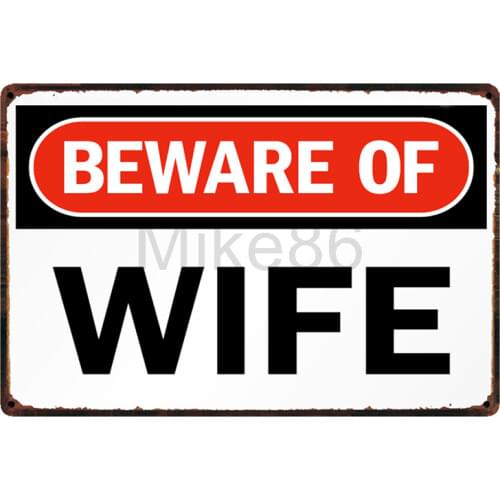 [ Mike86 ] Beware WIFI Tin Sign Home Bar Hotel Wall Painting Plaque Party Bar Public Decor SL-8847