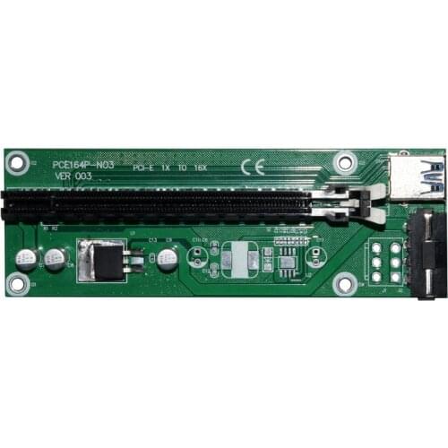 USB 3.0 PCI-E Express 1x to 16x Extender Riser Card Adapter SATA Power Cabl 50CM Safer Efficient Practical
