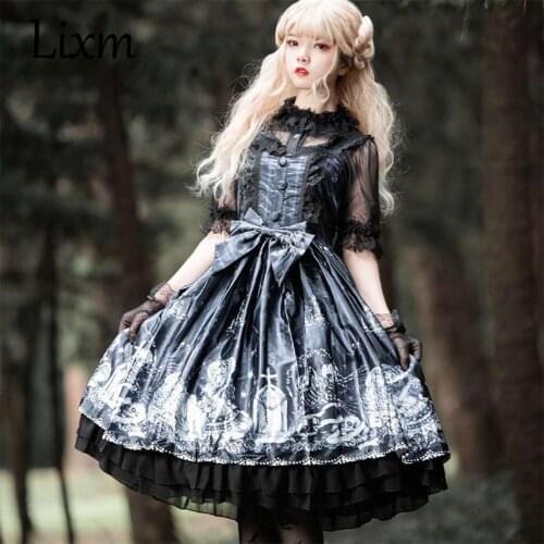 Lolita JSK dress Tomb Prisoner Girl Gothic Dark Jsk Dress Dark Vintage Victorian Princess Party Dress Sleeveless lolita dress