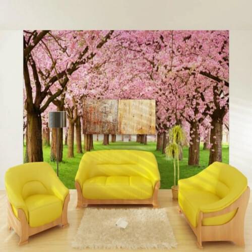 Custom Size Photo cherry blossom wwallpaper TV background the living room bedroom non-woven 3D stereo custom wallpaper mural