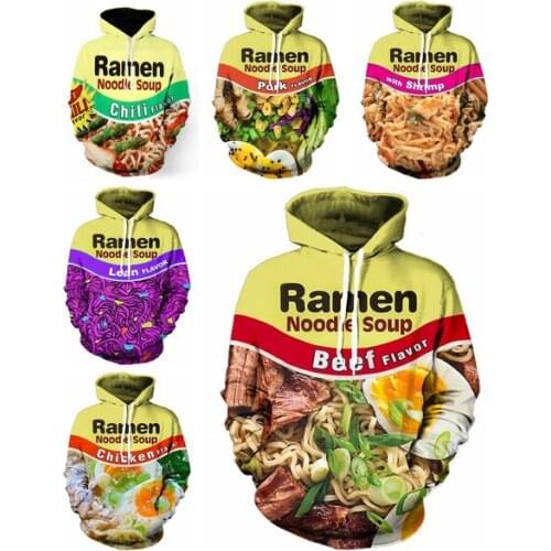 Beef Flavor Ramen Noodle 3D Print Causal Clothing Fashion Men Women Tracksuits Crewneck Hoodies Plus size S-7XL harajuku hoodies