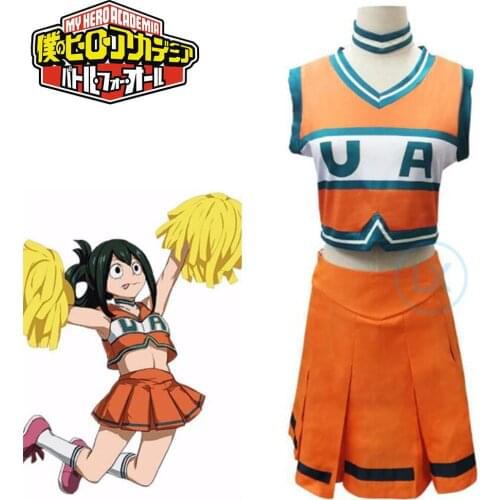 Anime My Hero Academia Cheerleaders Uniform Ochako Tsuyu bnha Cheer Uniform Cosplay Costume Girls Dress