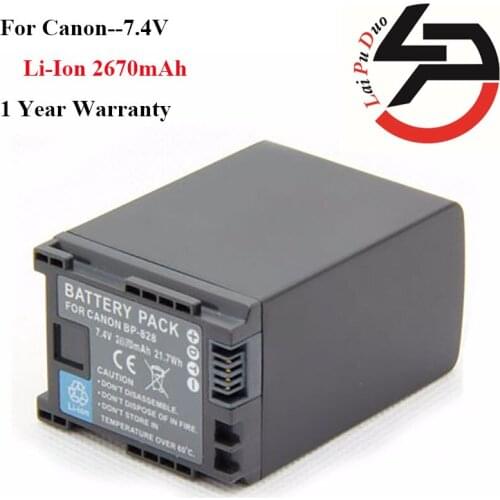 2670mah Brand New Replacement Camera Battery For Canon BP-828 BP-820 BP828 BP820 XA20 XA25 HFG30 HF HF M30 HF M31 HF M40
