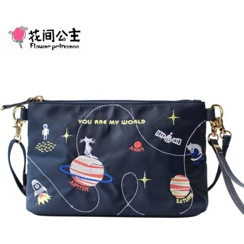 Flower Princess Brand New Animal Planet Embroidery Shoulder Bags Teenage Girl Crossbody Messenger Bag Hand Bags bolsa feminina