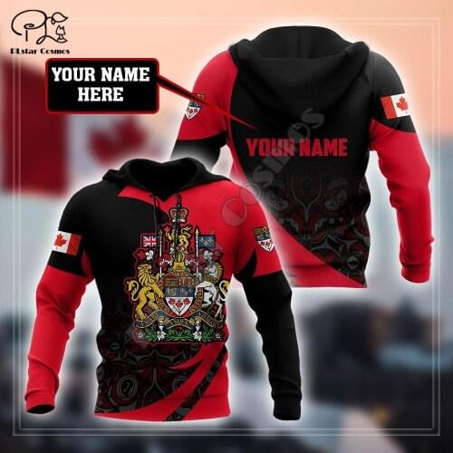 PLstar Cosmos Canada Flag National Emblem 3D Printed Hoodies Sweatshirts Zip Hooded For Man/Woman Casual Streetwear Style-C27