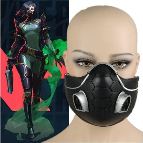 Valorant Viper Cosplay Vinyl Mask Helmet Fight Masks Halloween Masquerade Party Carnival Costume