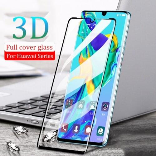 Protective Glass for Huawei P30 Pro Screen Protector 3D Full Cover Glass for Huawei P20 Mate 20 Lite Pro Tempered Glass Film