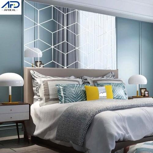 15/28/54Pcs New DIY 3D Mirror Wall Stickers Diamonds Triangle Wall Mirror Stickers TV Background Living Room Bedroom Decor