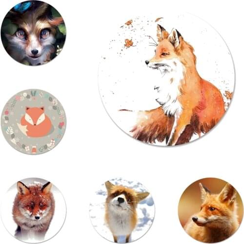 58mm Cute Fox Icons Pins Badge Decoration Brooches Metal Badges For Clothes Backpack Decoration