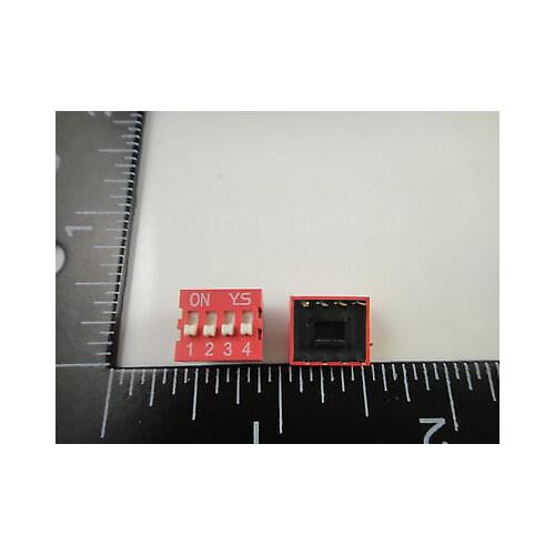 10pcs 4P 4 Position DIP Switch 2.54mm Pitch 2 Row 8 Pin DIP Switch