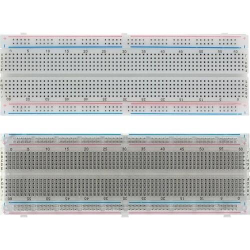 10pcs MB-102 White/Transparent Breadboard 830 Point Solderless PCB Bread Board MB102 Test Develop DIY Electronic experimental