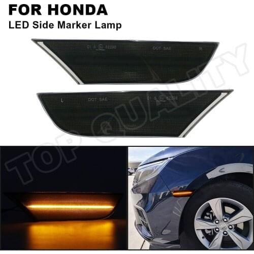 1Pair Smoked Amber For Honda Odyssey 2018 2019 2020 Car LED Side Marker High Fender Lamp Light