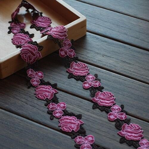 4.5cm wide-2yards/lot Diy Craft Delicate Multi-Color Water soluble Embroidered Lace Trim Venise Lace Trim Lace ~Lovely