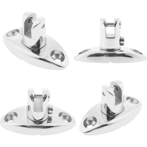 4Pcs Bimini Top 360 degree Adjustable Angle Deck Swivel Hinge for Boat – Stainless Steel