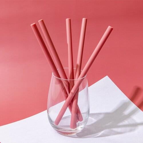 5Pcs Reusable Silicone Drinking Straws Food Grade Silicone Lexible Bent Straight Easy Clean Baby Teether For Kids Drinking Water