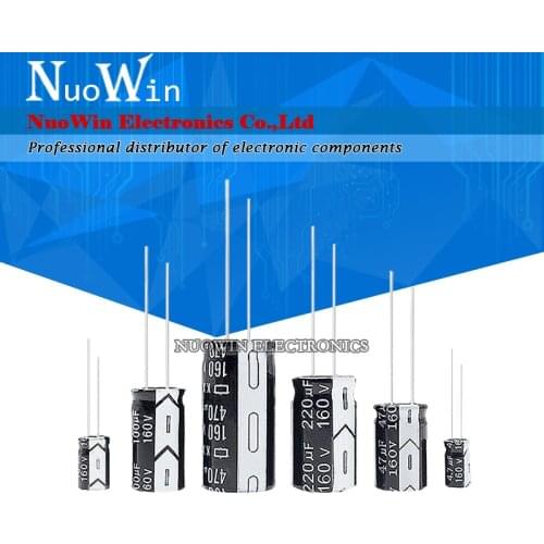 5pcs 160V Aluminum Electrolytic Capacitor 1UF 2.2UF 3.3UF 4.7UF 10UF 47UF 100UF 220UF 330UF 470UF 1000UF