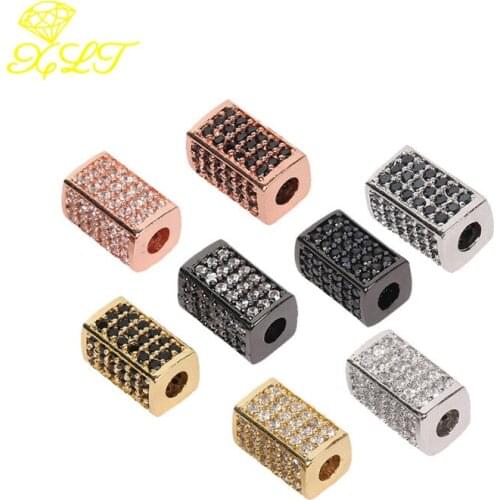 Copper micro-inlaid zircon Fashion all-match rectangular column bracelet jewelry accessories For Bracelet