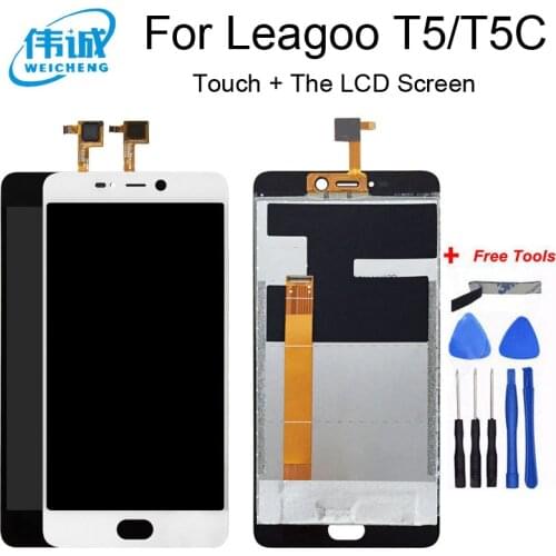 WEICHENG Tested Well For LEAGOO T5 LCD Display + Touch Screen Digitizer Assembly Panel Digital Replacemen T5C T 5+Free Tool