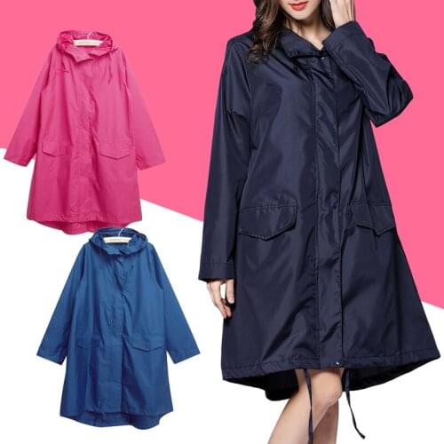 Womens Raincoat Portable Windproof Rainy Day Outdoor Motorcycle Bike Riding Windproof Equipment Travel Hiking Hooded Poncho