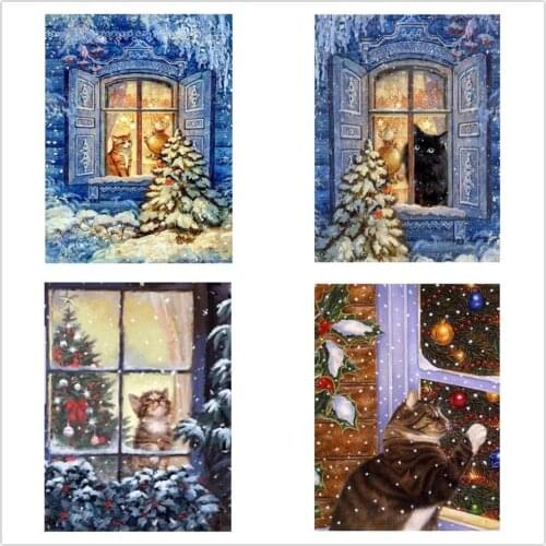 Dpsprue Full Square/Round Drill 5D DIY Diamond Painting Kit "Christmas Snow" 3D Embroidery Cross Stitch 3D Home Decor Gift