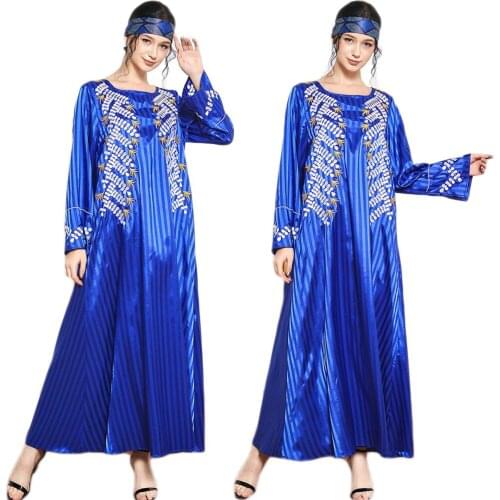 Elegant Kaftan Islamic Abaya Turkish Women Muslim Moroccan Embroidery Jilbab Dubai Middle East Ethnic Maxi Robe Ramadan Caftan