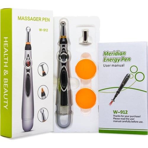 Electric Acupuncture Point Massage Pen Pain Relief Therapy Laser Meridian Energy Pen Massage Body Head Neck Leg Massager