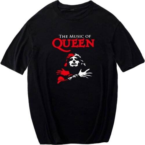 Freddie Mercury The Queen Band t-shirt men loose streetwear breathable cotton summer tops men rock band punk t shirt men clothes