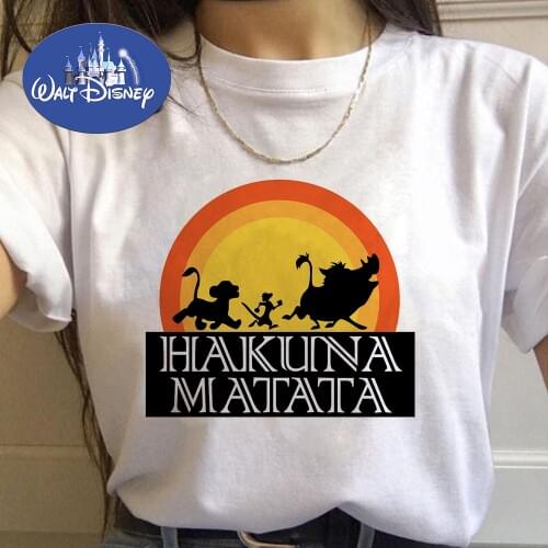 Disney Pop Cartoon Tshirt Simba and his Best Friend Women Clothing HAKUNA MATATA Spring New Hipster Tshirt The Lion King Tops