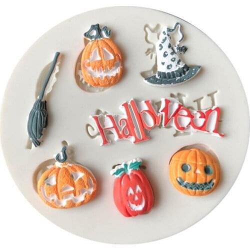 Halloween Fondant Cupcake Decorating Molds Cake Silicone Mold Sugarpaste Candy Chocolate Gumpaste Clay Mould K003