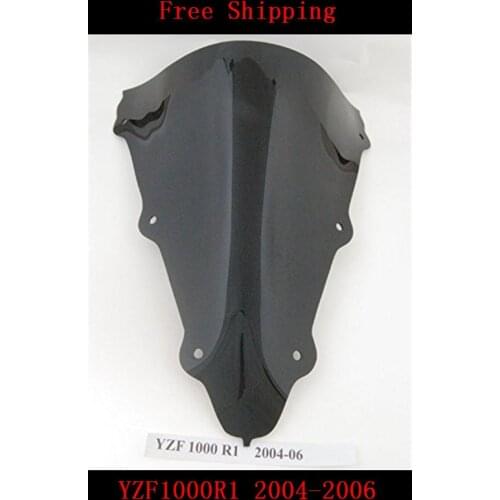 For Yamaha YZF 1000 R1 2004 2005 2006 YZF-R1 YZF-1000R motorcycle Double bubble windshield windscreen Black