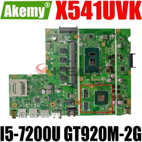 AKEMY X541UVK Laptop Motherboard For ASUS X541UJ X541UV Original Mainboard 4GB-RAM I5-7200U GT920M-2G