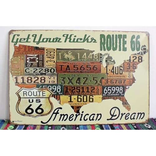 50pcs/lot Metal Sign shabby chic American Dream Metal Plaque Wall sticker Painting art vintage House Bar Tin Signs E-07 20*30 CM