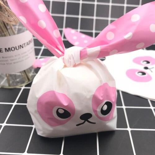 Cute Rabbit Ear Cookie Bags Candy Biscuit Packaging Bag 50pcs/lot Jewelry Wedding Candy Gift Bags Party Supplies For Boutique