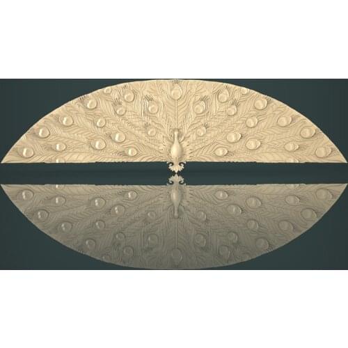 STL Model for CNC Router 3D Printer Artcam Aspire Peacock Bas Relief