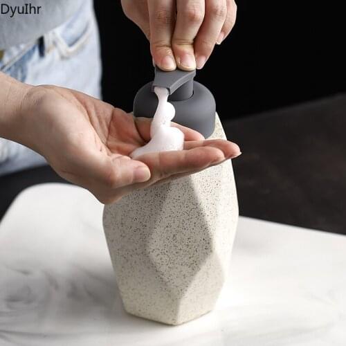 Model room bathroom shower gel bottle toilet ceramic hand soap bottle Nordic sub-bottling foam lotion press bottle DyuIhr
