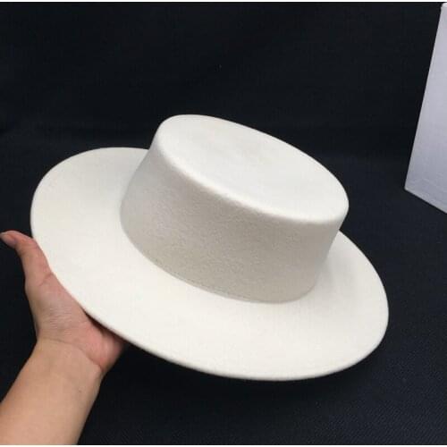 The new star with white hat fashion elegant female cute cloth small wide-brim hats ins