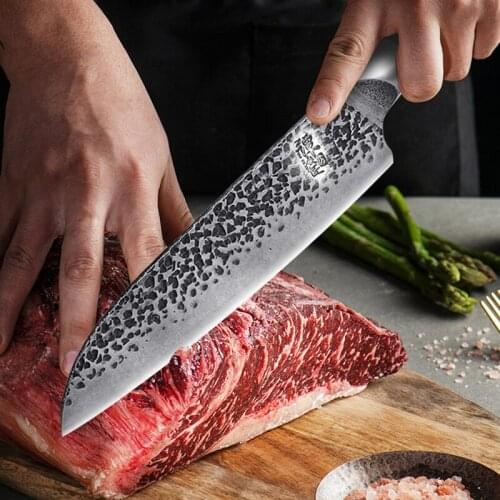Hand forged chefs knife cooking knife kitchen knife professional chefs knife sharp fish knife Tang Knife 5CR15MOV steel
