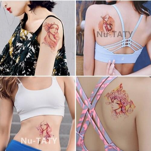 Nu-TATY 12 constellations Temporary Tattoo Body Art Flash Tattoo Stickers 21*15cm Waterproof Tatoo Home Decor
