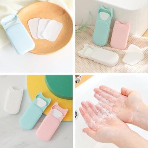 Disposable Soap Paper Sheets Portable Cute Boxed Paper Soap Mini Pocket Scented Soap Slice Outdoor Travel Supplies Soap Tablets