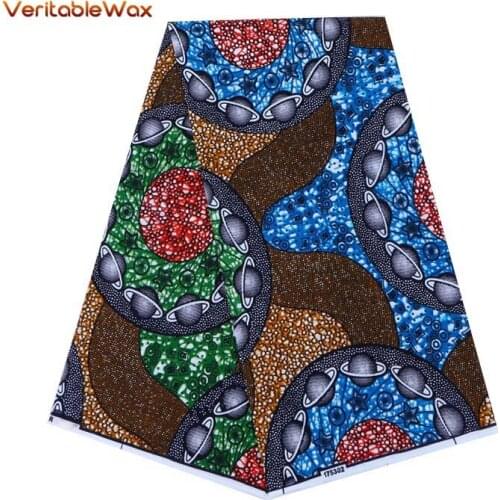 Wholesale African Wax Prints Fabric dark Background Cotton Materail for Party Dress Guaranteed 6 Yards/Lot Cloth 24FS1068