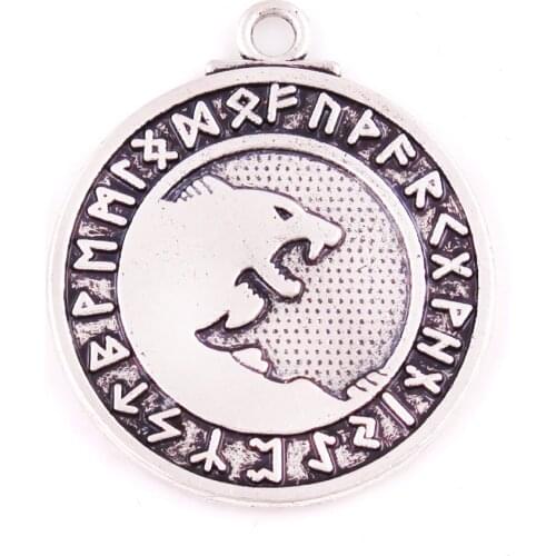 Viking Style Necklace Pendant For Women Men Bear Pattern And Specoal Ancient Rune Amulet Zinc Alloy Provide Dropshipping