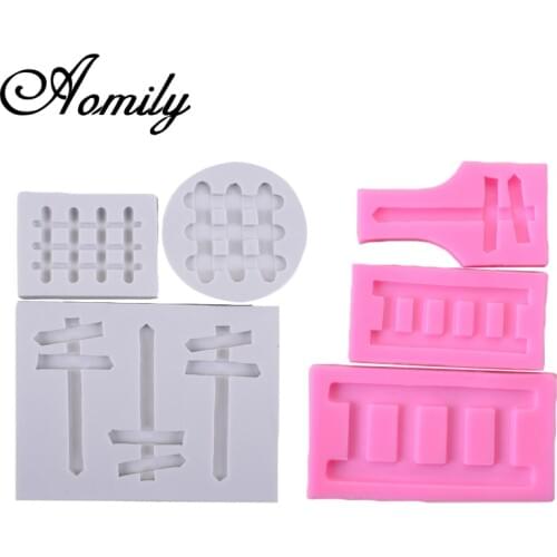 Aomily Street Sign Signage Ladder Fence Silicone Cake Mold Chocolate DIY Pastry Fondant Mold Baking Tools for Cakes Bakery Tools