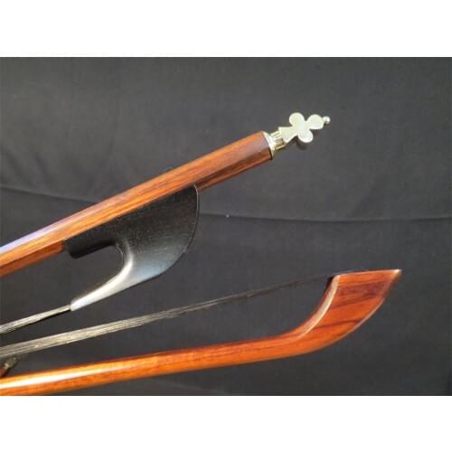 Strong baroque letterwood 3/4 bass bow,BRASS SCREWS ,black Horsehair #10242