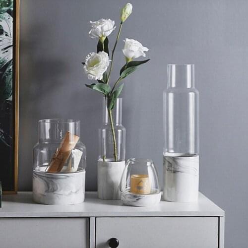 Nordic Home Decor Vase декор дома ваза Transparent Glass Marble Under Home Decoration Accessories горшок для цветов кашпо