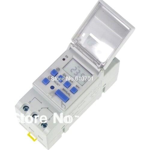 DIN RAIL DIGITAL PROGRAMMABLE 12VDC 24VDC 48VDC 110VAC 220VAC 16A TIMER SWITCH TP8A16 THC15A AHC15A